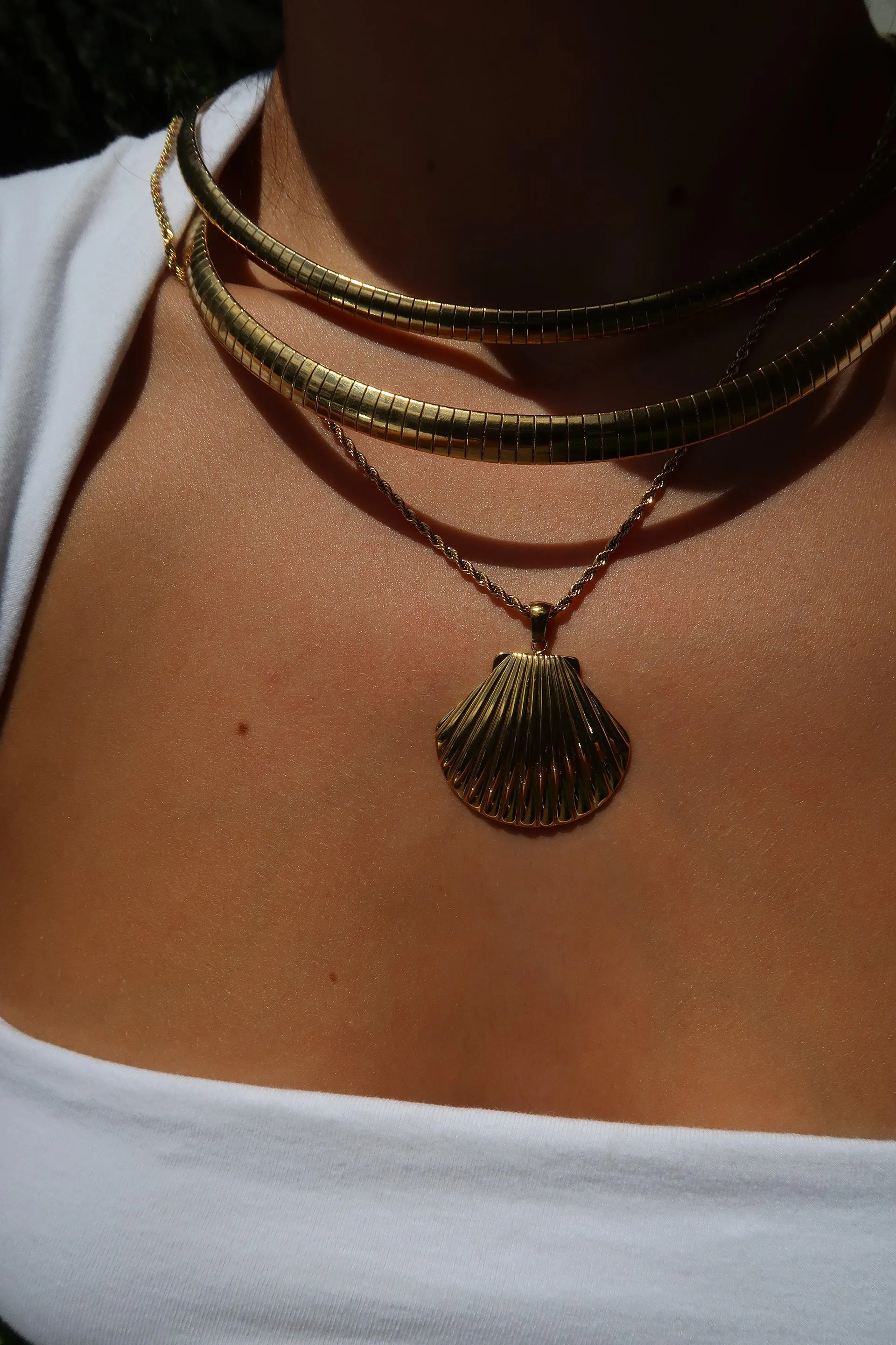 Sun Kissed Shell 316L Stainless Steel Necklace sold by KC Chic Designs product image thumbnail 2