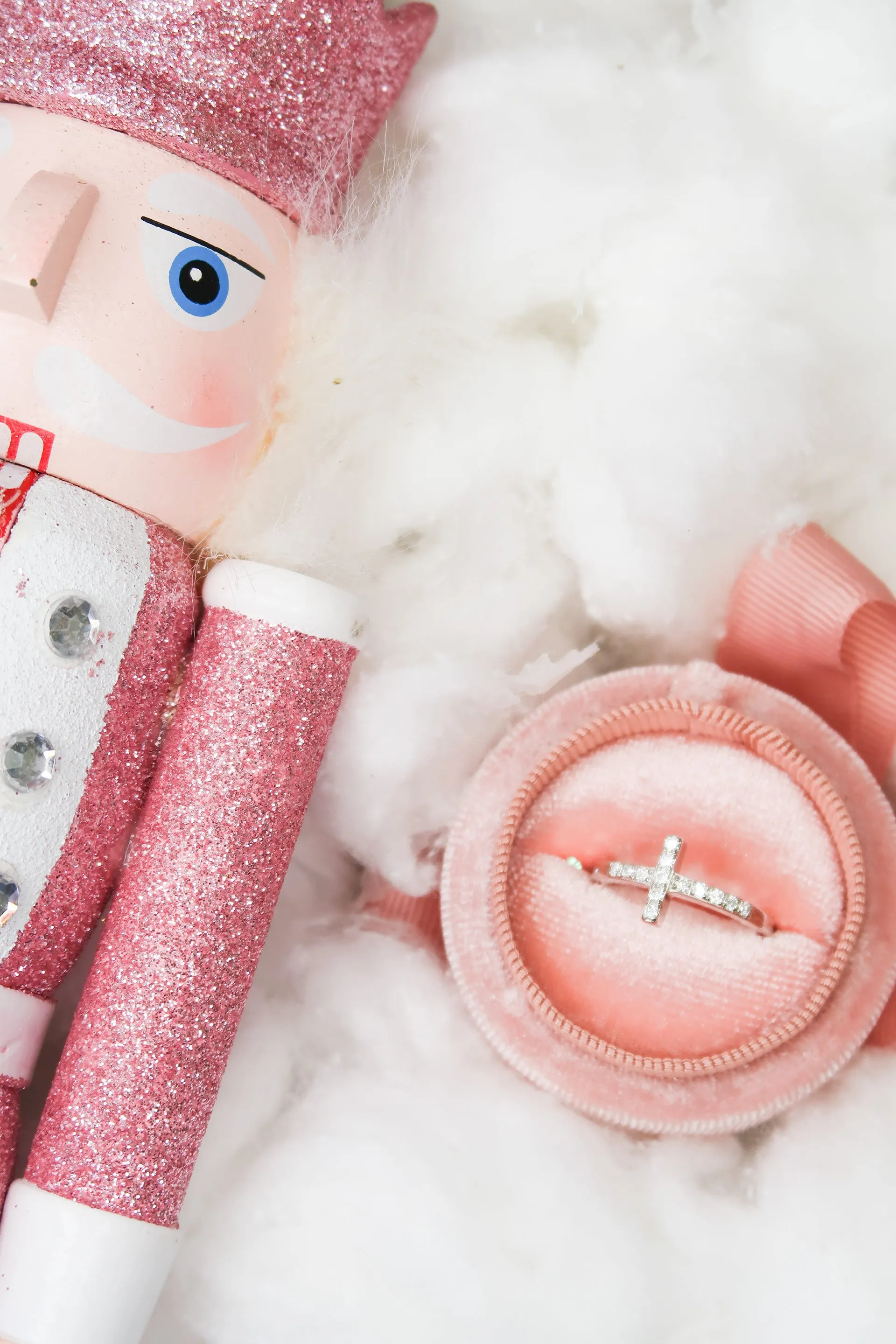 Halo .925 Sterling Silver Crystal Cross Moissanite Ring sold by KC Chic Designs product image thumbnail 3