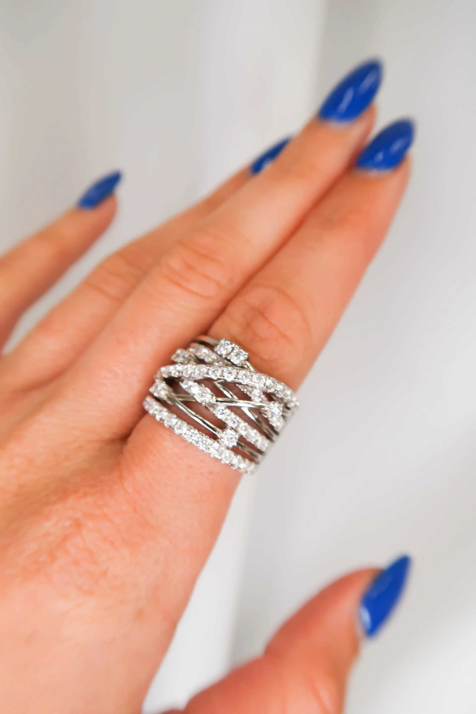 Elana .925 Sterling Silver 1.8 Carat Moissanite Multi Band Ring sold by KC Chic Designs product image thumbnail 2