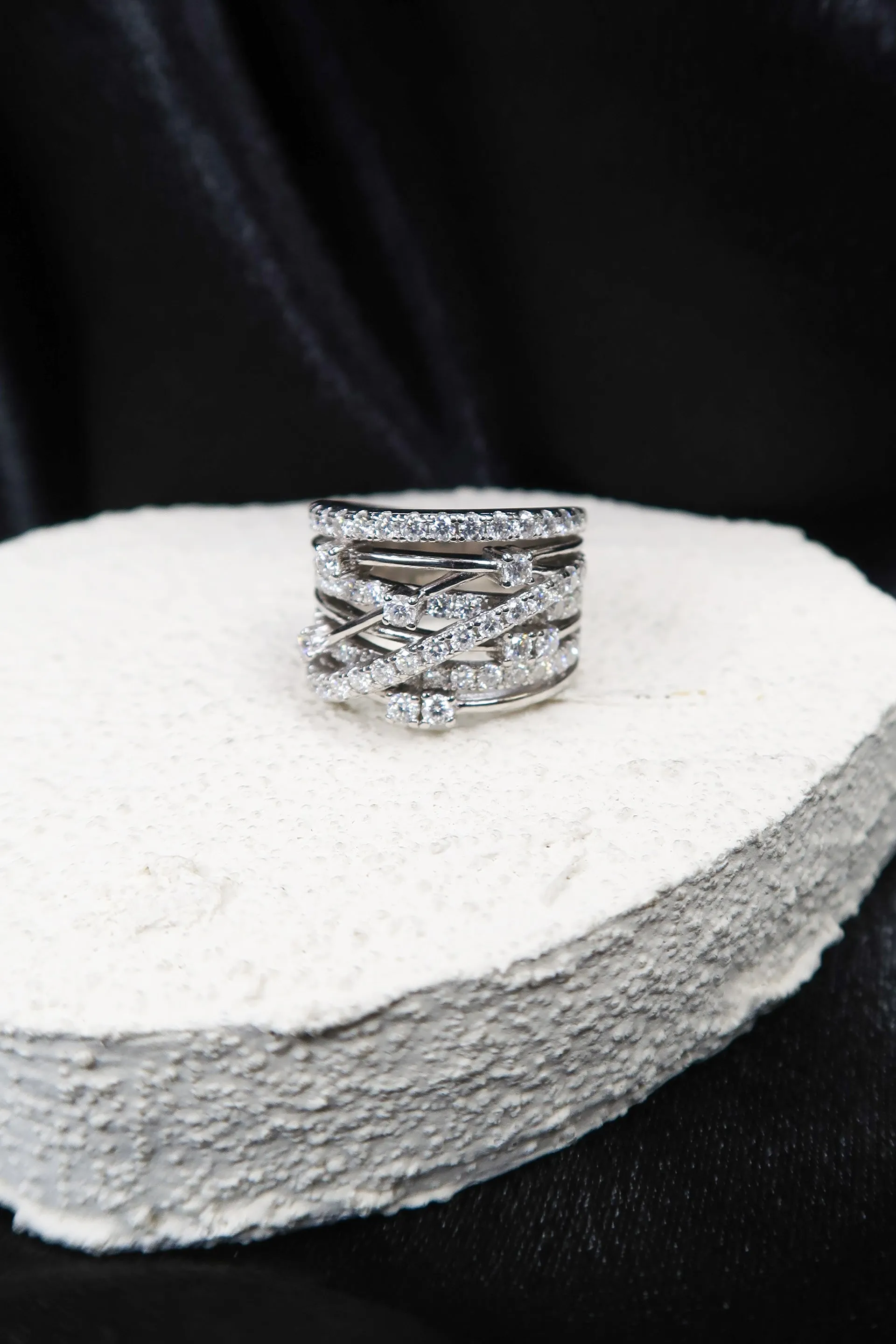 Elana .925 Sterling Silver 1.8 Carat Moissanite Multi Band Ring sold by KC Chic Designs product image thumbnail 3