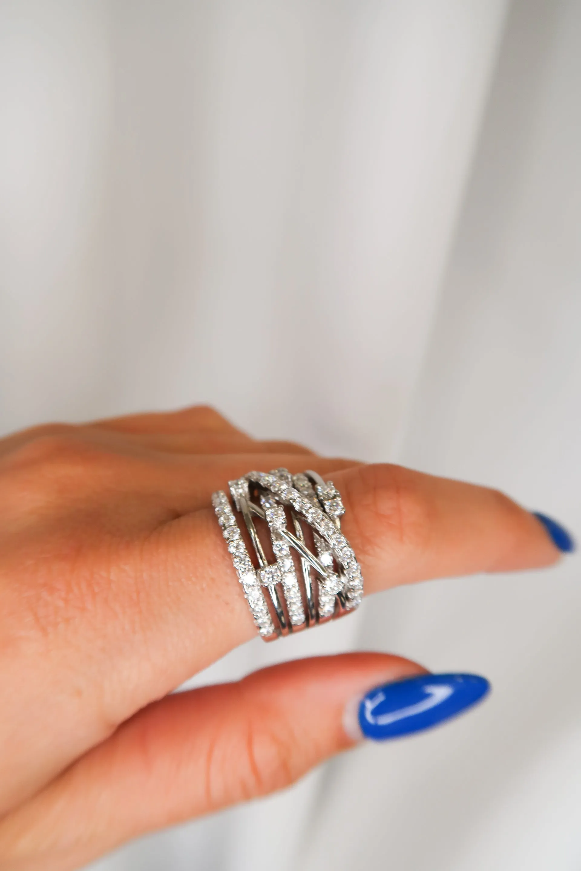 Elana .925 Sterling Silver 1.8 Carat Moissanite Multi Band Ring sold by KC Chic Designs product image thumbnail 4