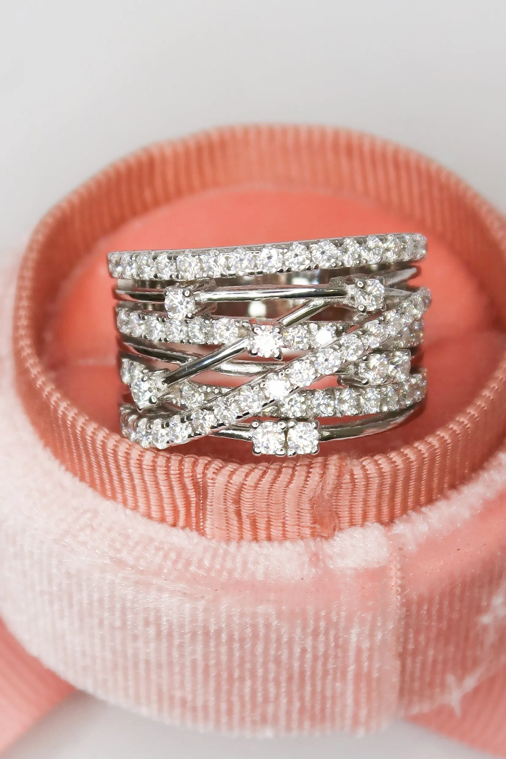 Elana .925 Sterling Silver 1.8 Carat Moissanite Multi Band Ring sold by KC Chic Designs
