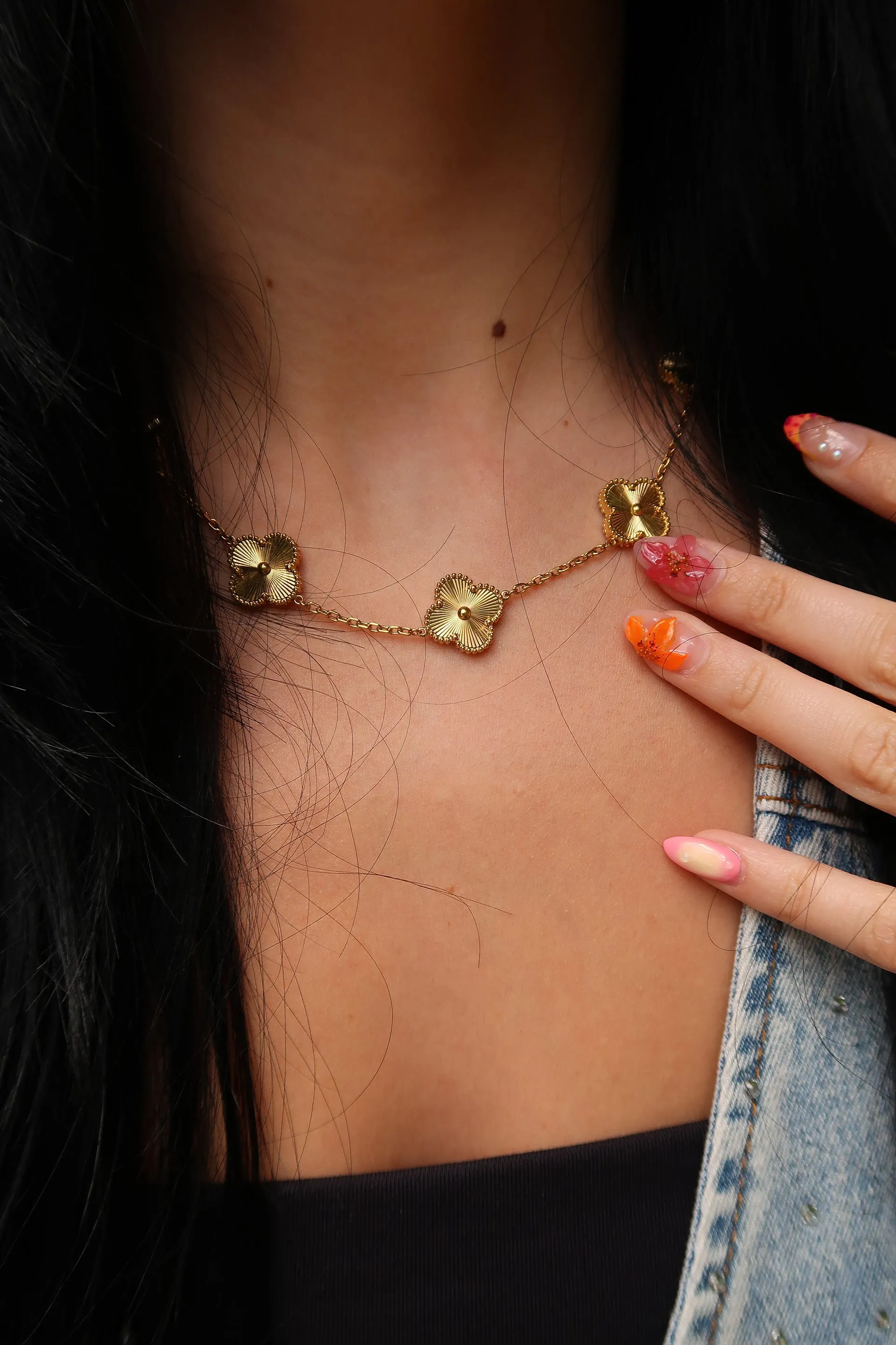 Elise Flower 316L Stainless Steel Necklace sold by KC Chic Designs product image thumbnail 5