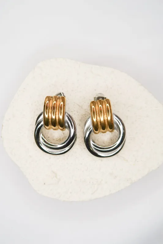 Dual Nature Two-Toned 316L Stainless Steel Earrings sold by KC Chic Designs