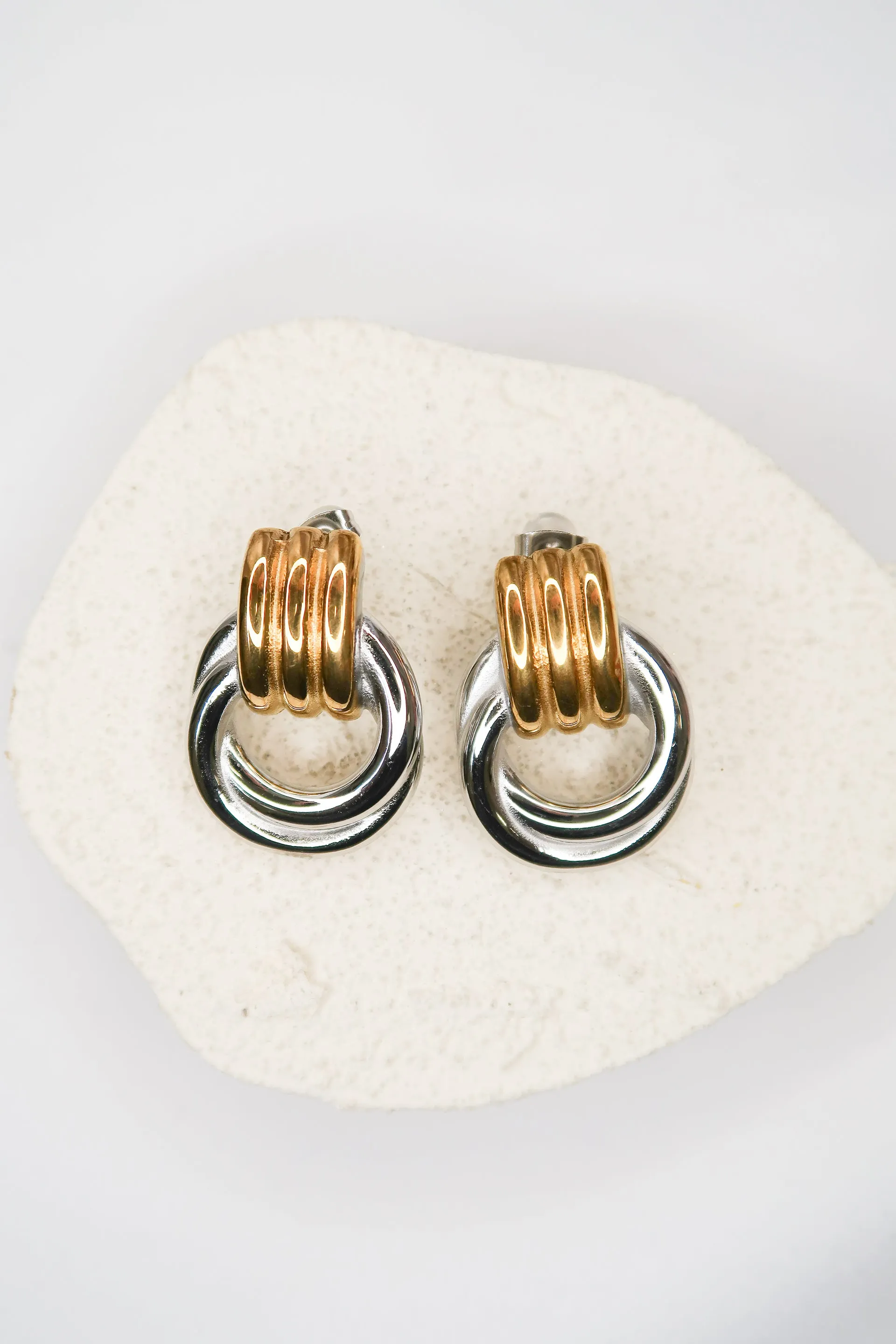 Dual Nature Two-Toned 316L Stainless Steel Earrings sold by KC Chic Designs