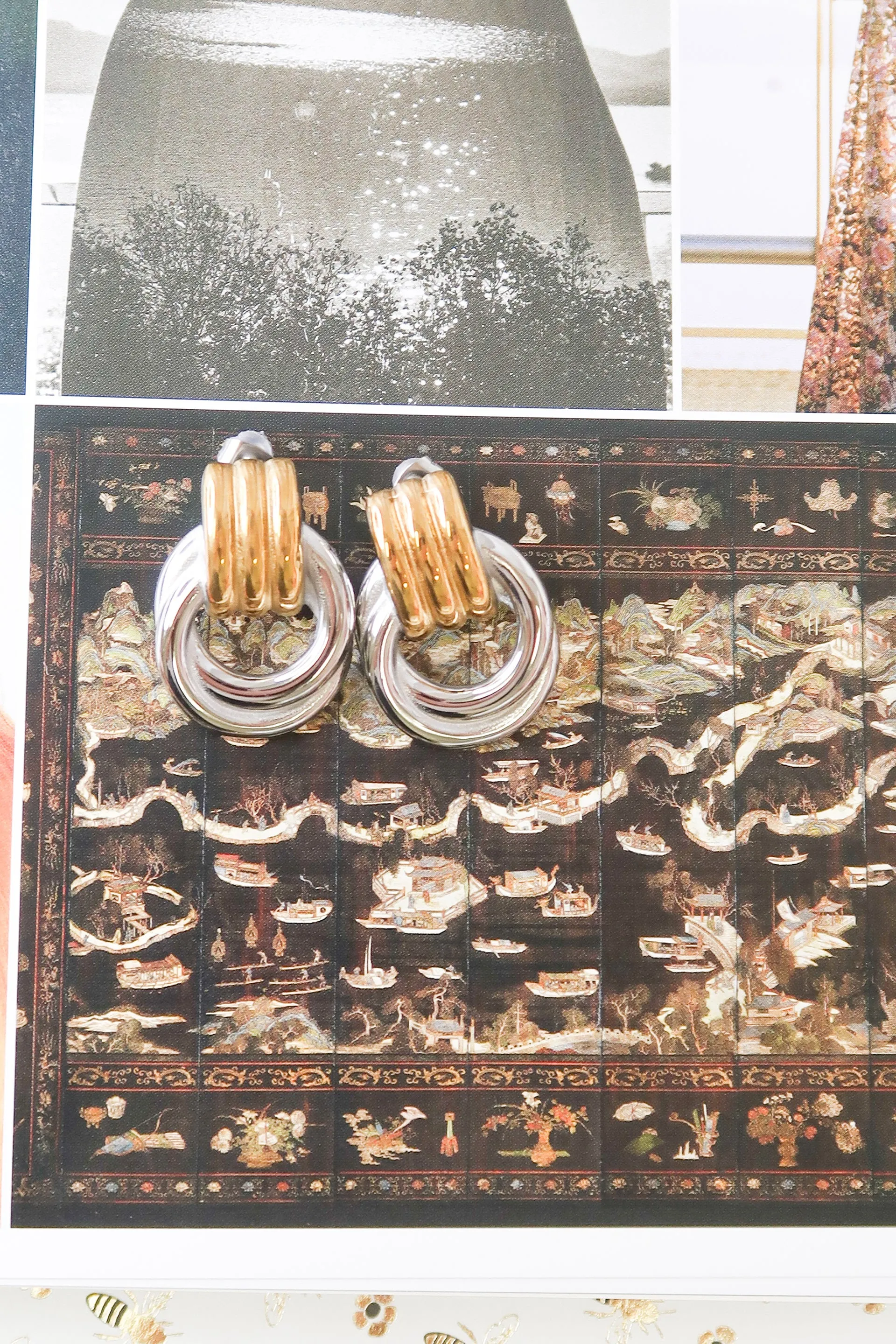 Dual Nature Two-Toned 316L Stainless Steel Earrings sold by KC Chic Designs product image thumbnail 2