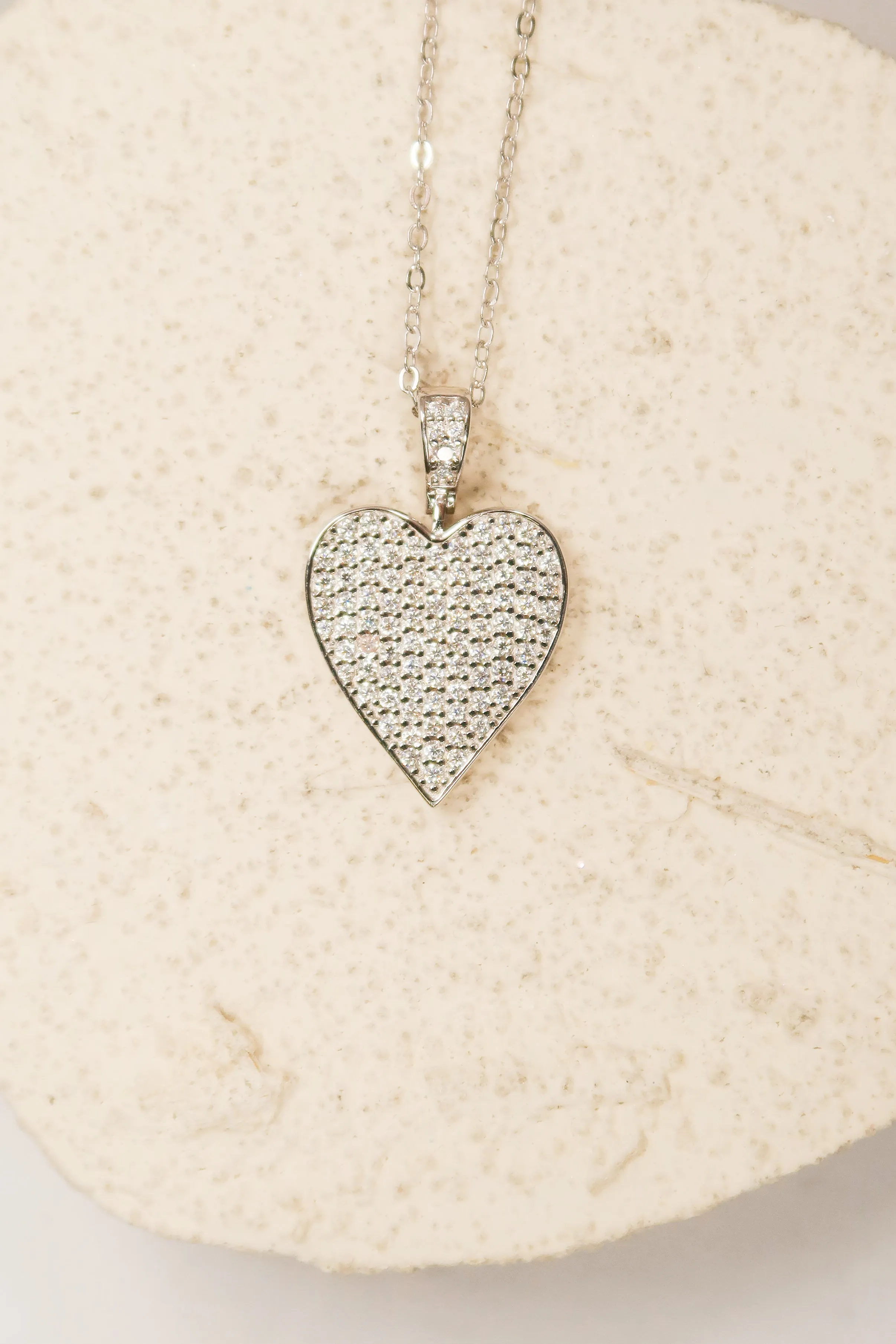 Eternal Heart .925 Sterling Silver Moissanite Necklace sold by KC Chic Designs