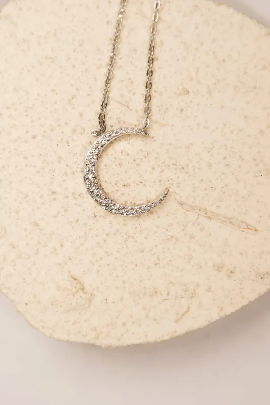 Glow Moon .925 Sterling Silver Moissanite Necklace sold by KC Chic Designs
