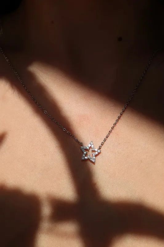 Halo Star .925 Sterling Silver Moisaanite Necklace sold by KC Chic Designs