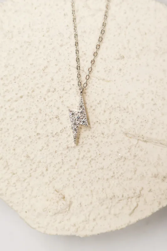 Celeste Bolt .925 Sterling Silver Moissanite Necklace sold by KC Chic Designs