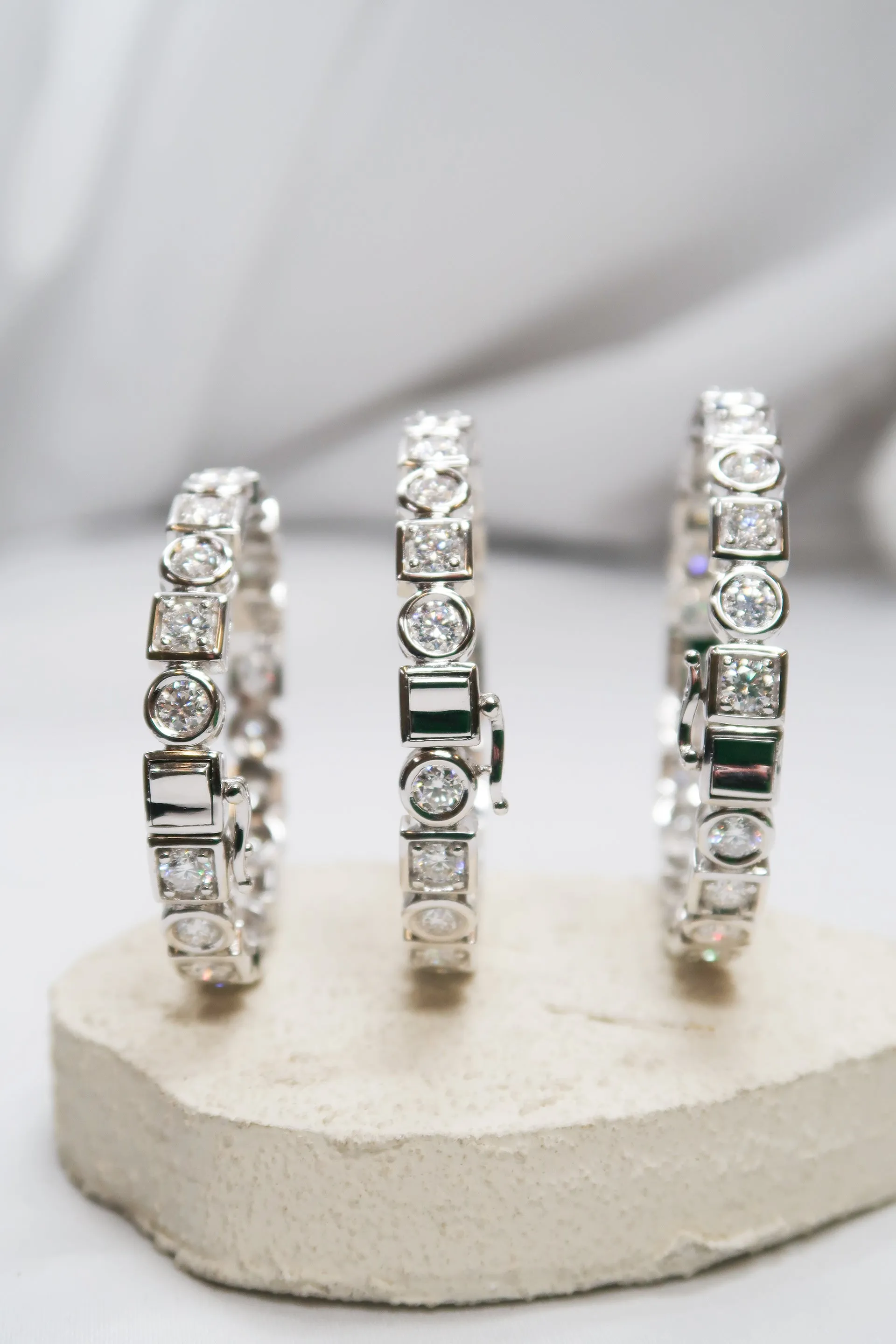 Undecided .925 Sterling Silver 9.5-13.5 Carat Moissanite Bangle sold by KC Chic Designs product image thumbnail 2