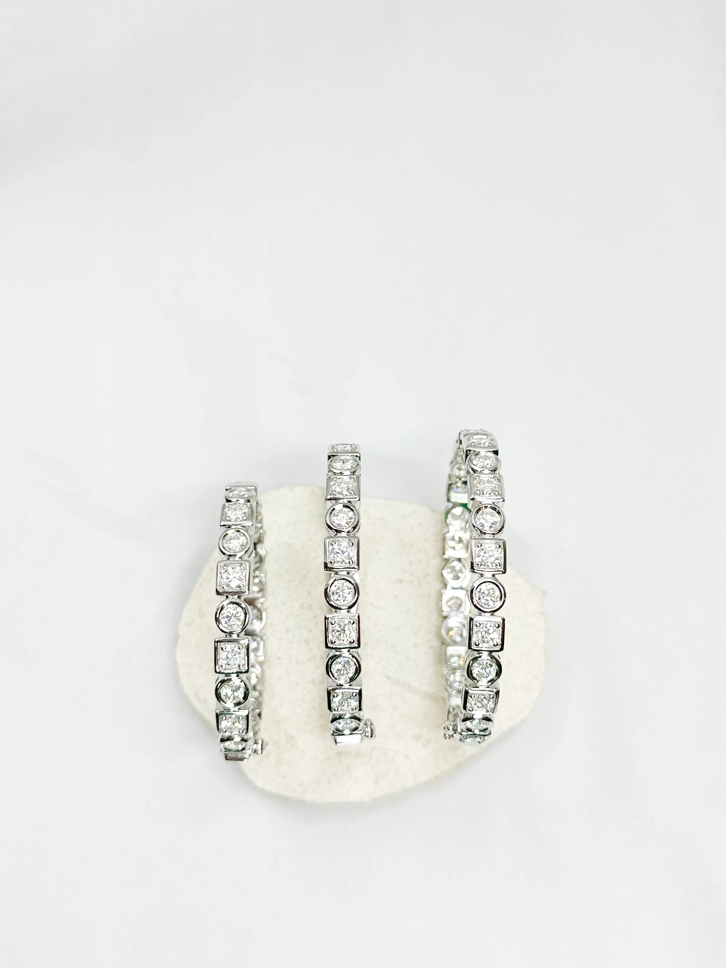 Undecided .925 Sterling Silver 9.5-13.5 Carat Moissanite Bangle sold by KC Chic Designs