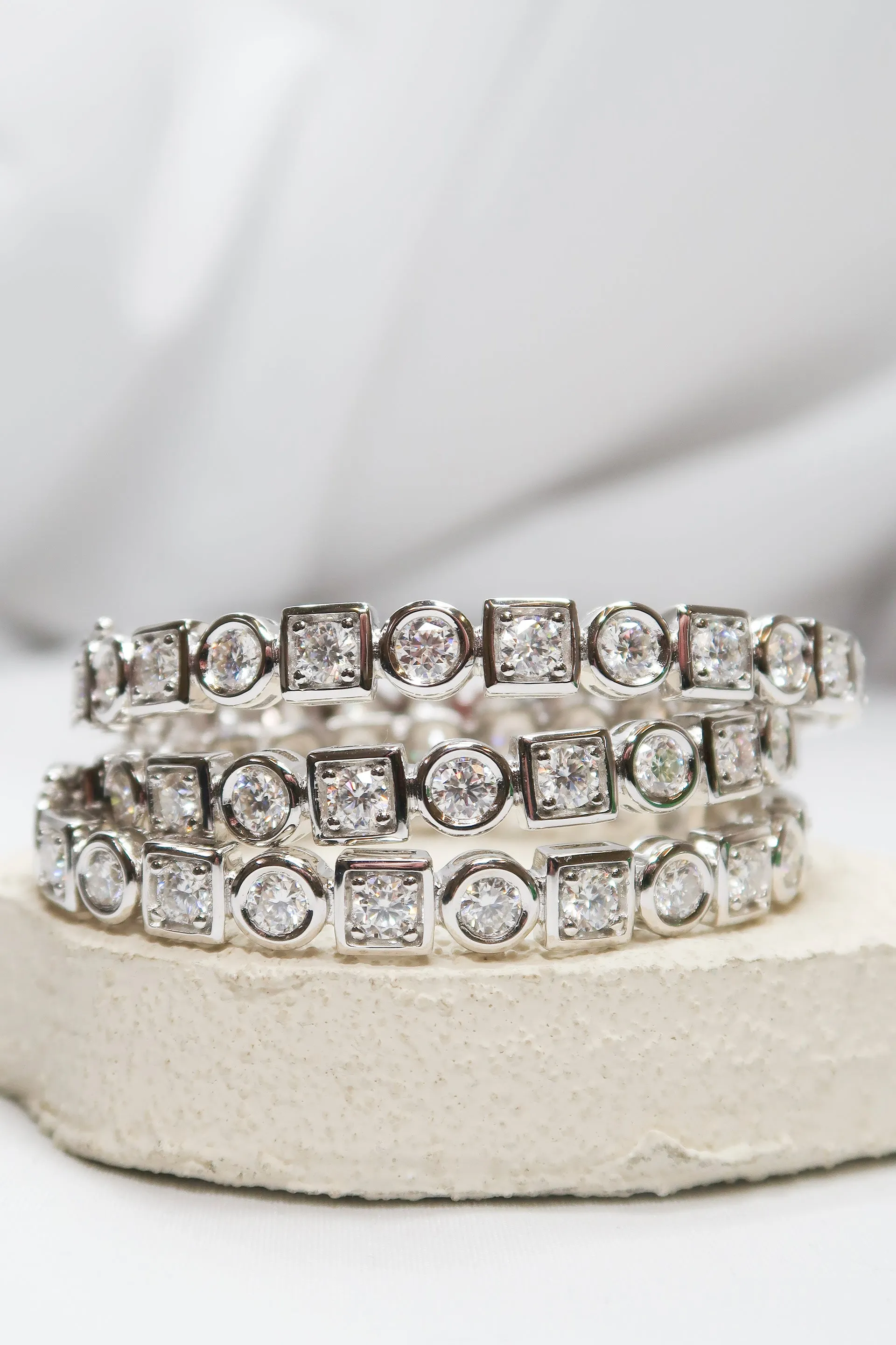 Undecided .925 Sterling Silver 9.5-13.5 Carat Moissanite Bangle sold by KC Chic Designs product image thumbnail 4