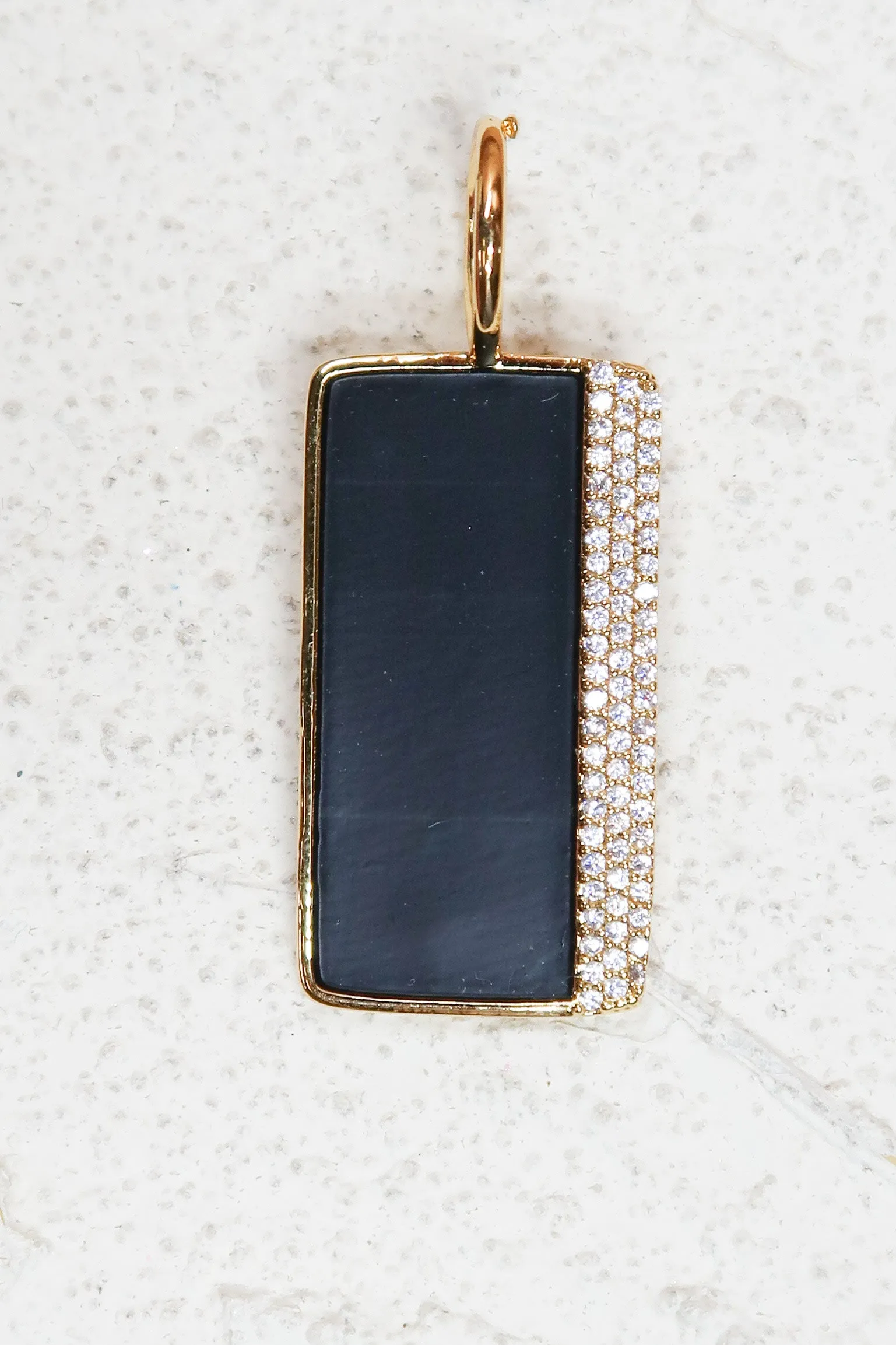 Locker Dog Tag Onyx Crystal Dog Tag Charm sold by KC Chic Designs