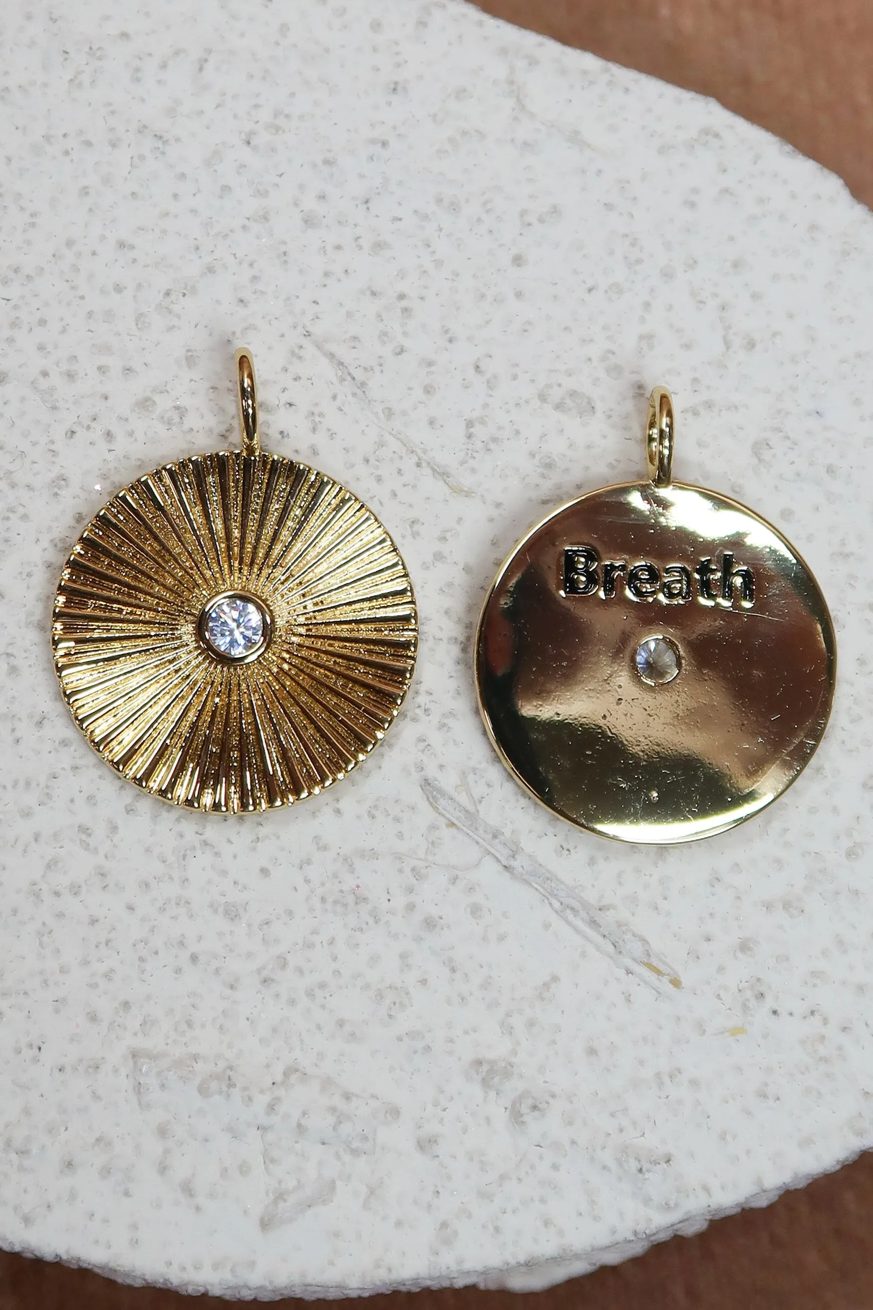 Stay Focused - Breath 316L Stainless Steel Crystal Charm sold by KC Chic Designs