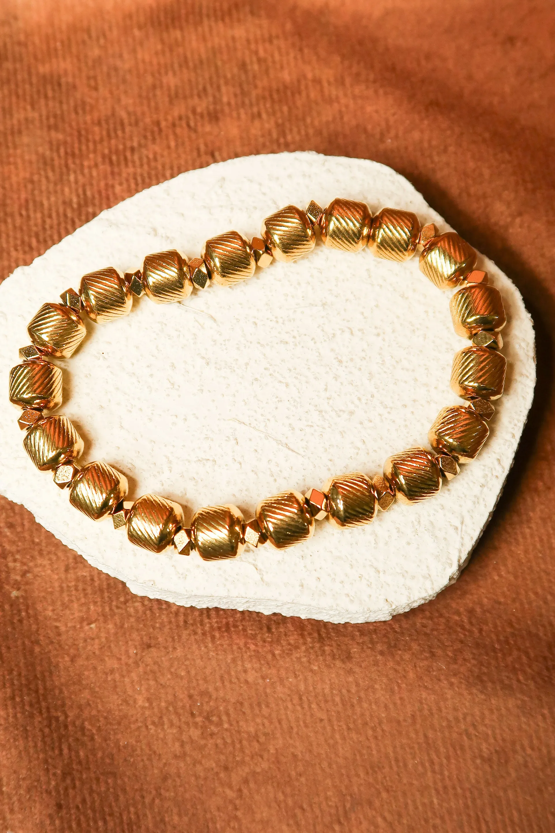 Spiced Cider 5-Piece Tiger's Eye Natural Stone Bracelet Stack sold by KC Chic Designs product image thumbnail 5