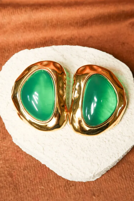 Ivy Luxe 316L Emerald Stone Stainless Steel Earring made by KC Chic Designs