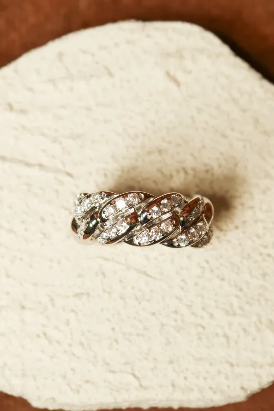 Chic Link .925 Sterling Silver Moissanite Eternity Band made by KC Chic Designs