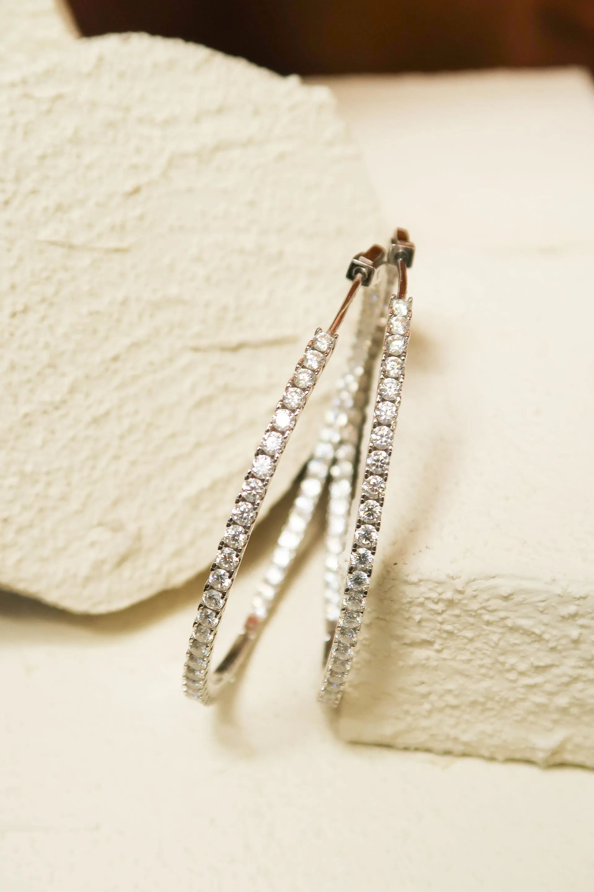 Icon Moissanite.925 Sterling Silver Hoops sold by KC Chic Designs product image thumbnail 2