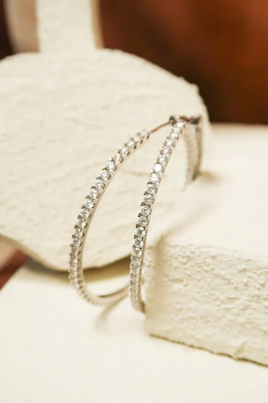Icon Moissanite.925 Sterling Silver Hoops sold by KC Chic Designs