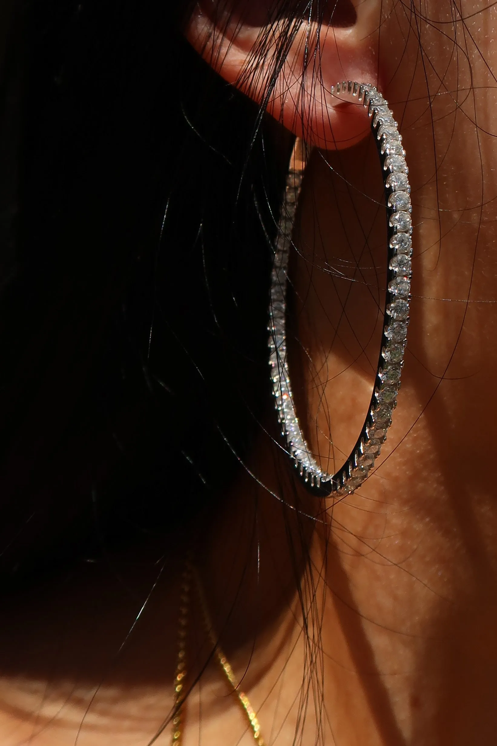 Icon Moissanite.925 Sterling Silver Hoops sold by KC Chic Designs product image thumbnail 4