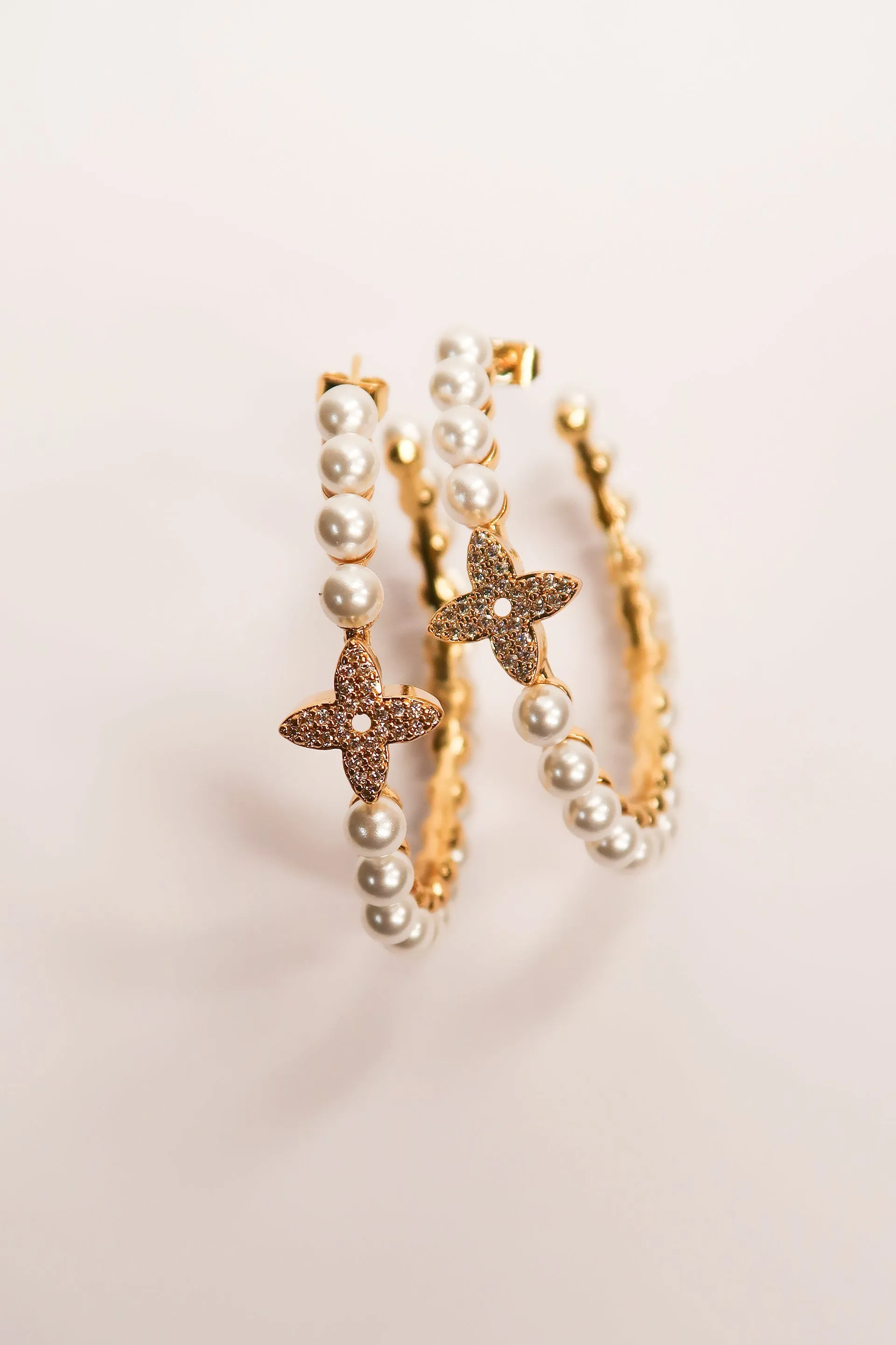 Park Avenue Pearl Hoop 316L Stainless Steel Earrings sold by KC Chic Designs product image thumbnail 2