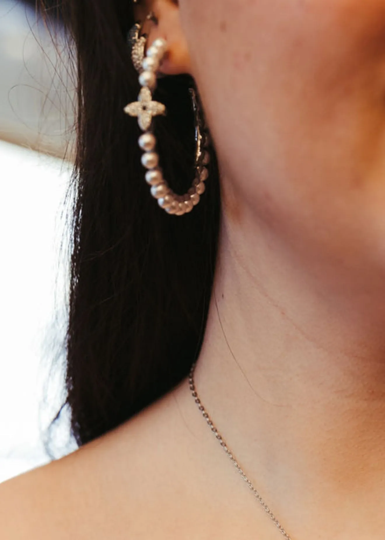 Park Avenue Pearl Hoop 316L Stainless Steel Earrings sold by KC Chic Designs product image thumbnail 5