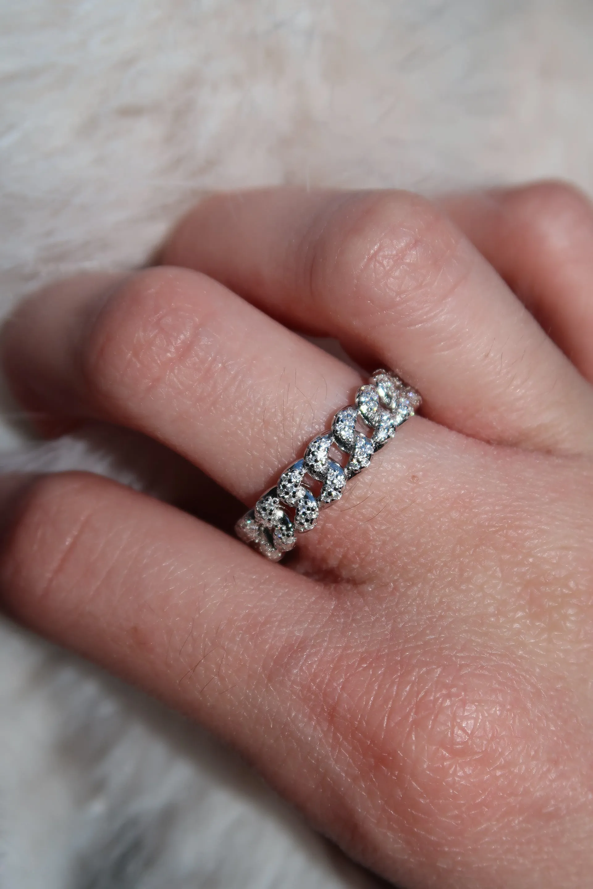 Chic Mini Link Eternity Moissanite .925 Sterling Silver Band sold by KC Chic Designs product image thumbnail 2