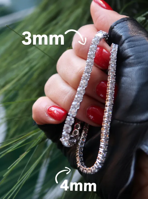 Odette .925 Sterling Silver 3mm and 4mm Bracelet Duo sold by KC Chic Designs