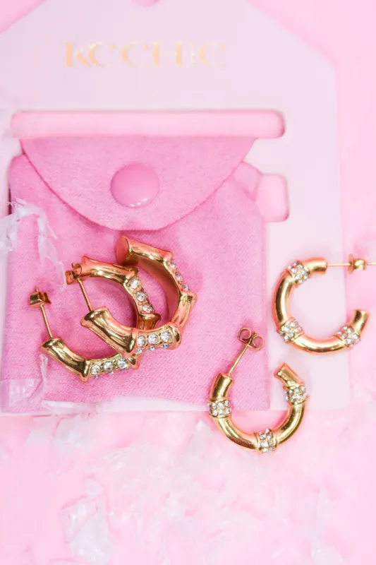 Bamboo 316L Stainless Steel Earrings Duo sold by KC Chic Designs