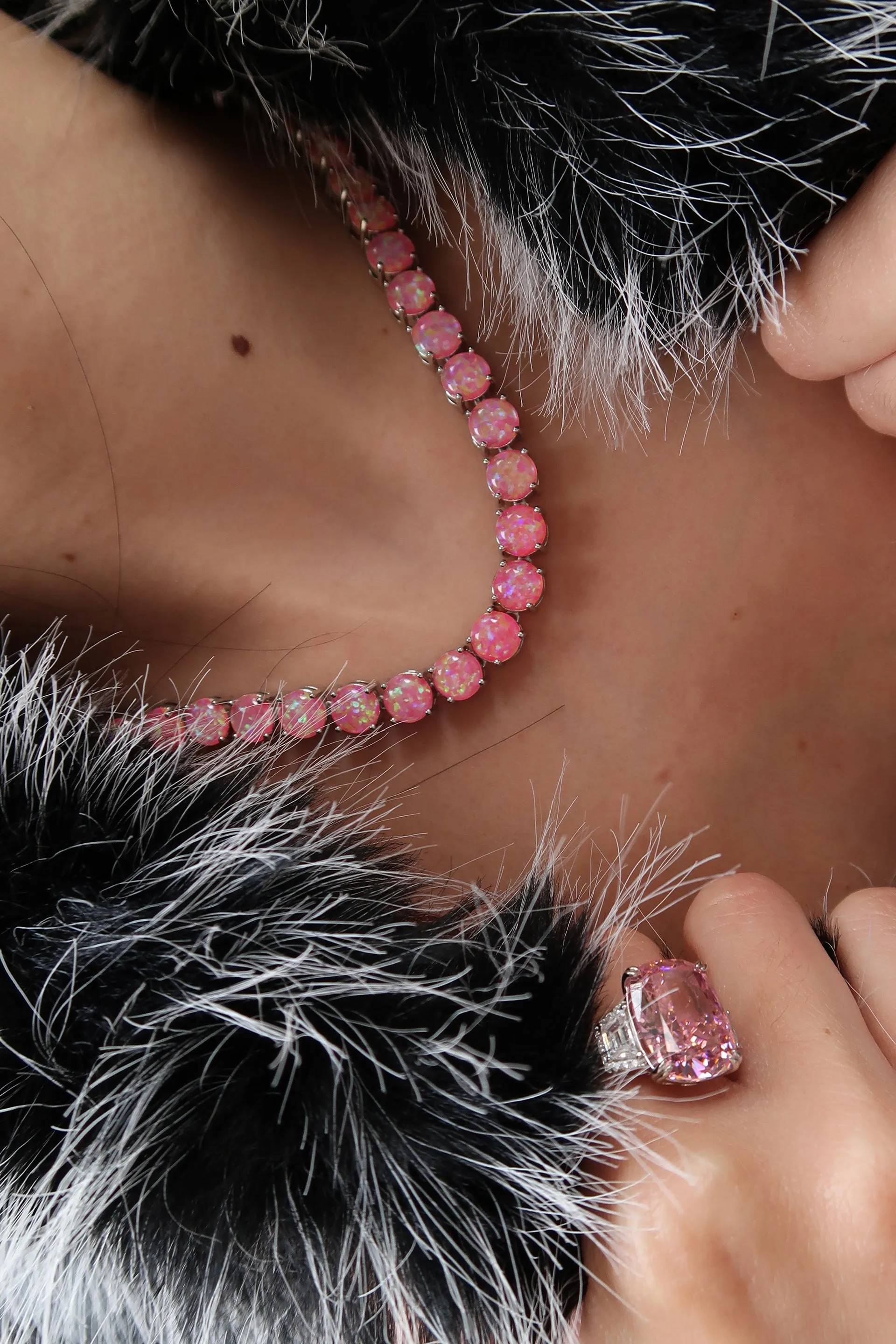 Barbie Doll Pink Natural Opal Necklace sold by KC Chic Designs product image thumbnail 5