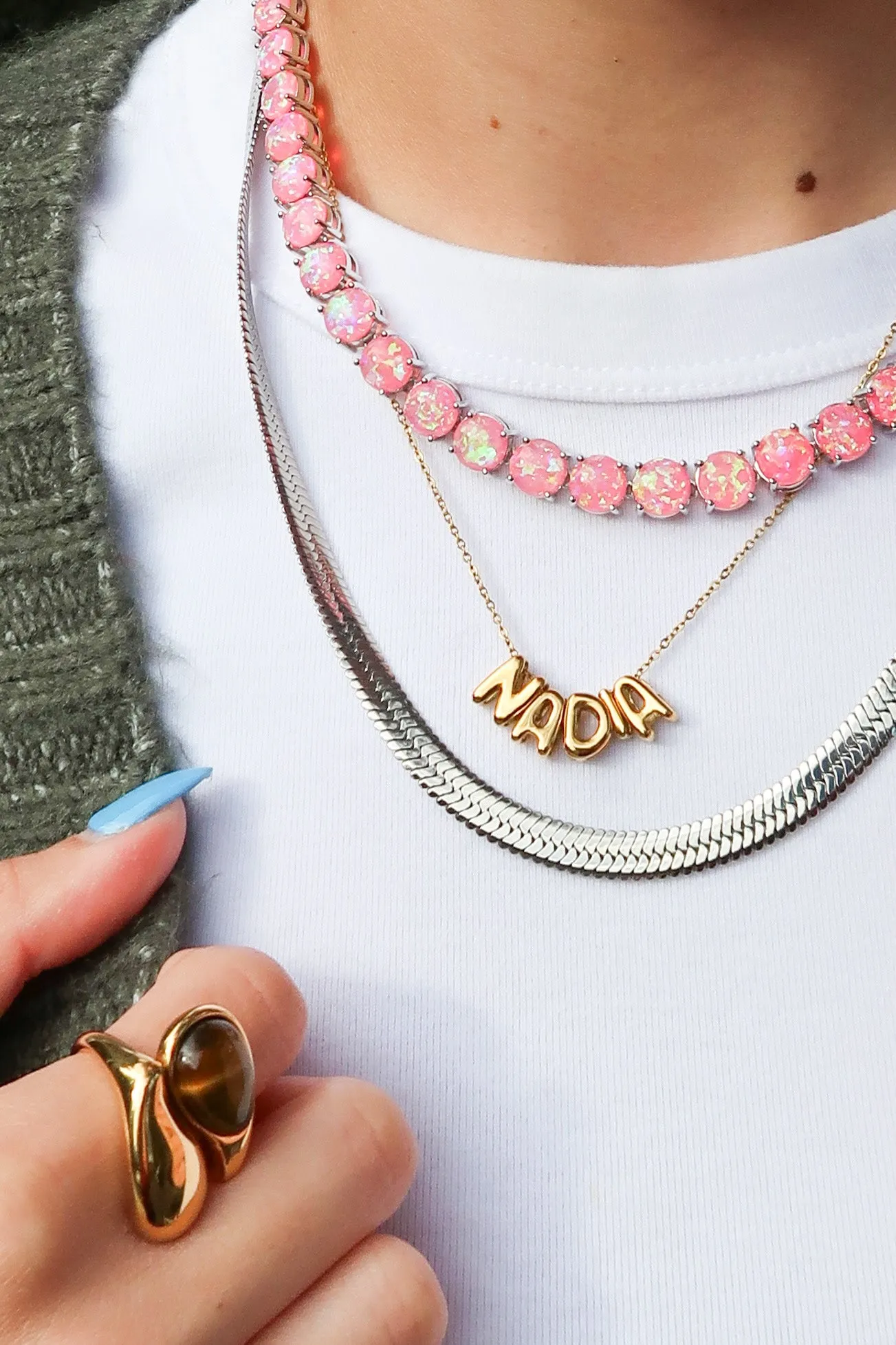 Barbie Doll Pink Natural Opal Necklace sold by KC Chic Designs product image thumbnail 3