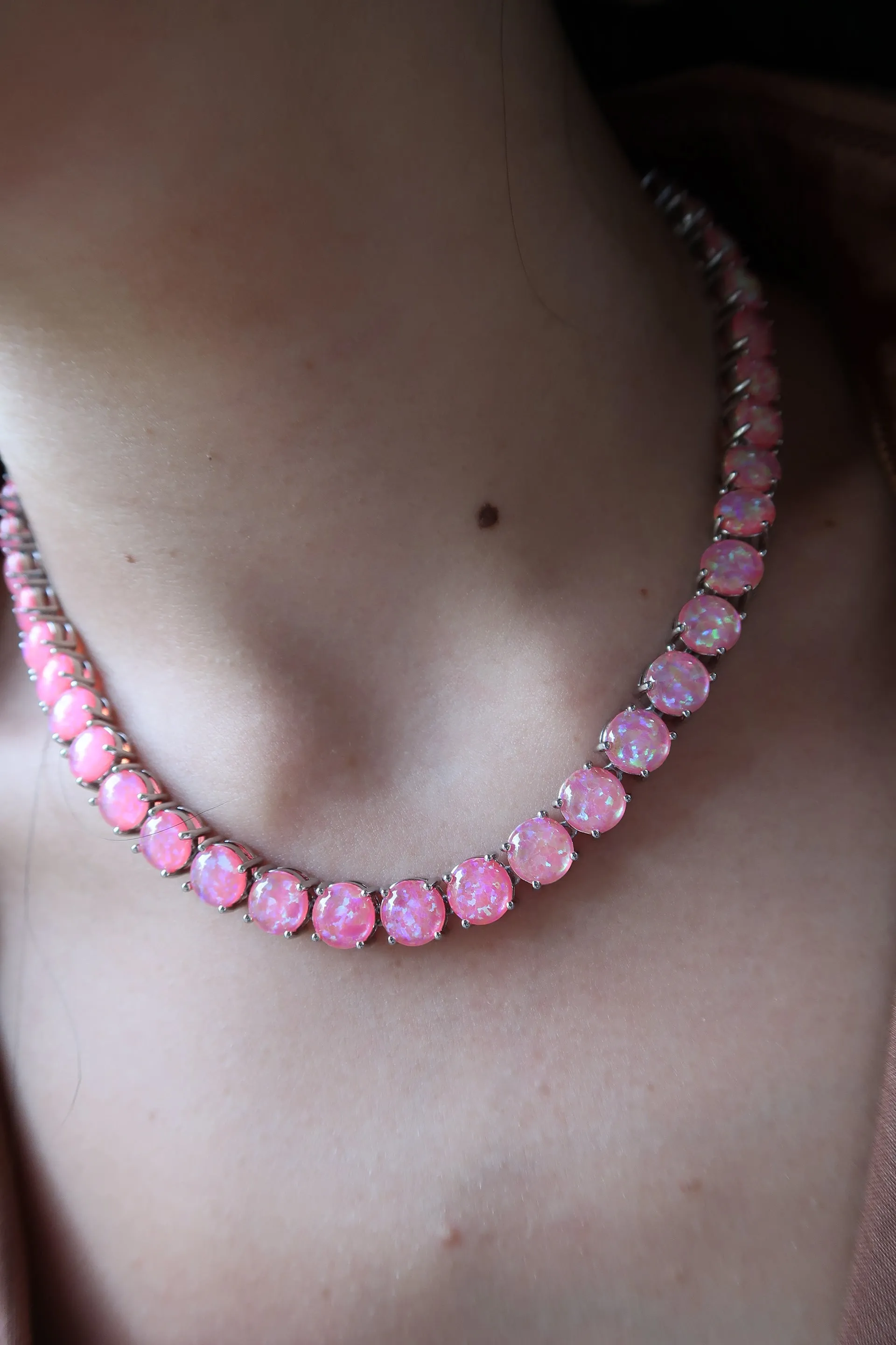 Barbie Doll Pink Natural Opal Necklace sold by KC Chic Designs product image thumbnail 4