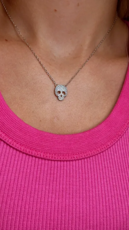 Crystal Skull .925 sterling silver necklace sold by KC Chic Designs