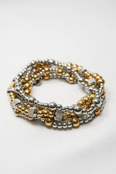 Even Odds Mixed Metal 316L Stainless Steel 5 Piece Bracelet Stack sold by KC Chic Designs