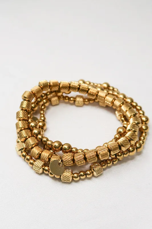 Golden Favor 316L Stainless Steel 4 Piece Bracelet Stack sold by KC Chic Designs