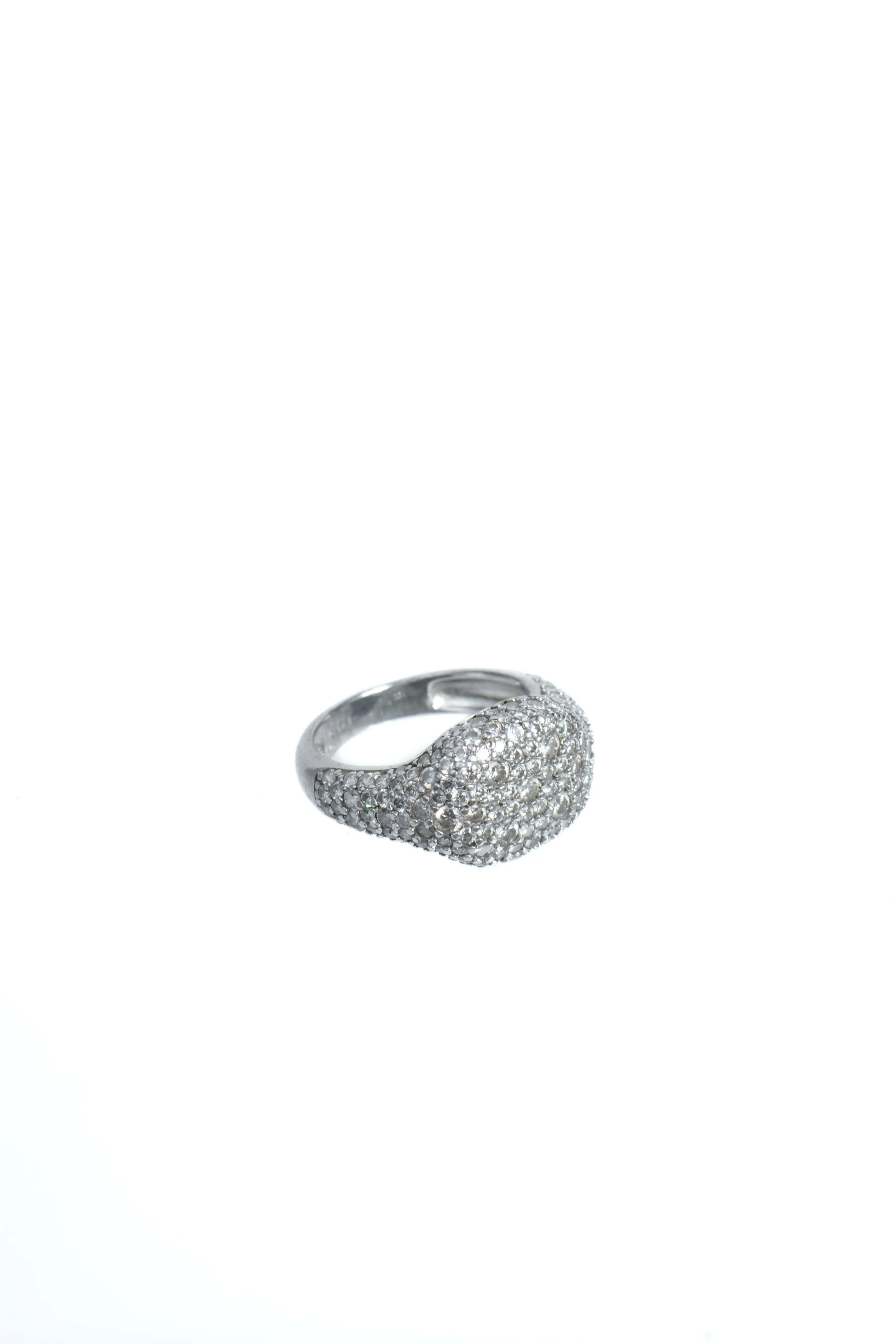 Regal .925 Sterling Silver Pavé Moissanite Signet Ring sold by KC Chic Designs