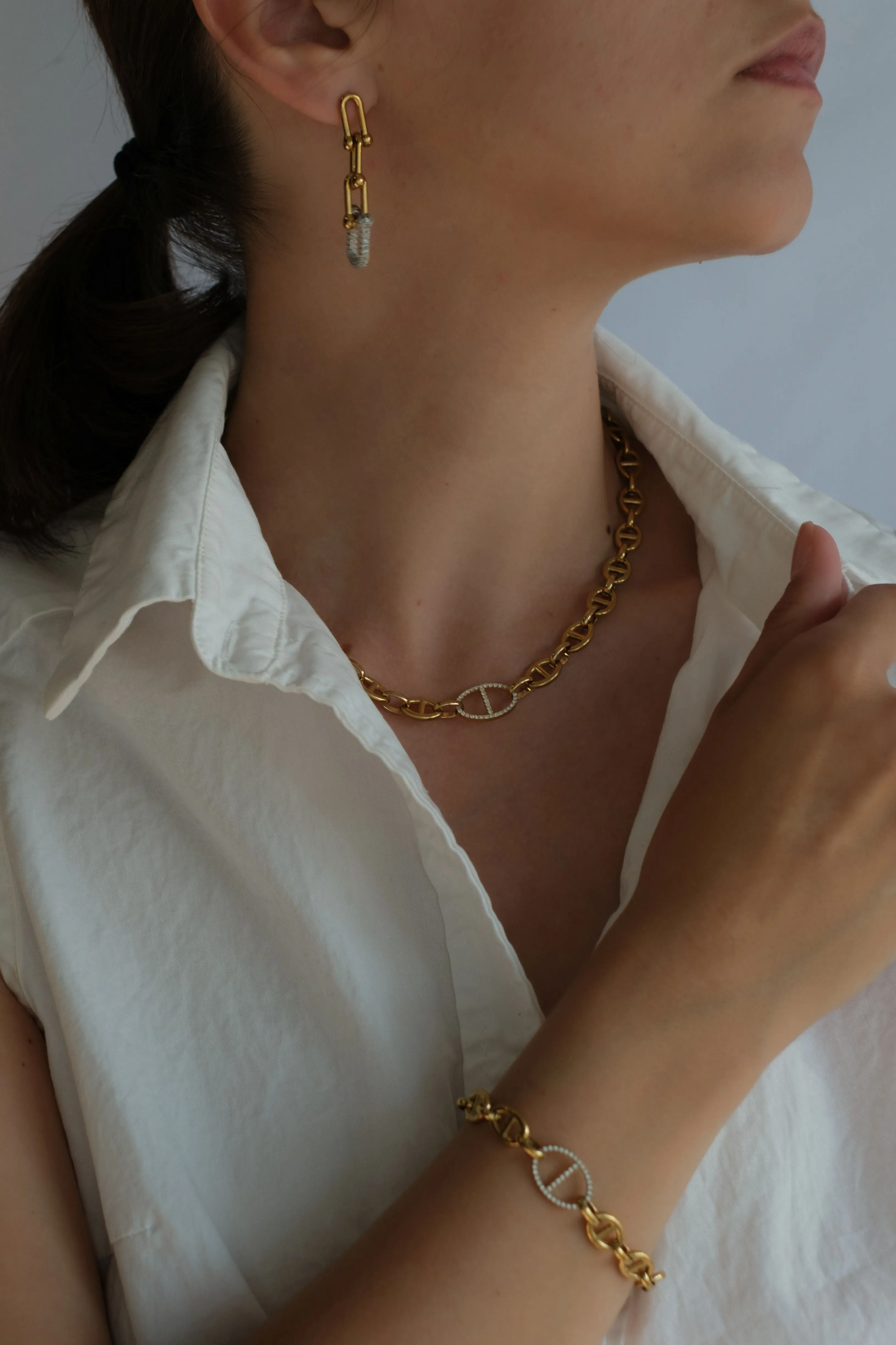 Simply "HER" 316L Stainless Steel Bracelet + Necklace Duo sold by KC Chic Designs product image thumbnail 4