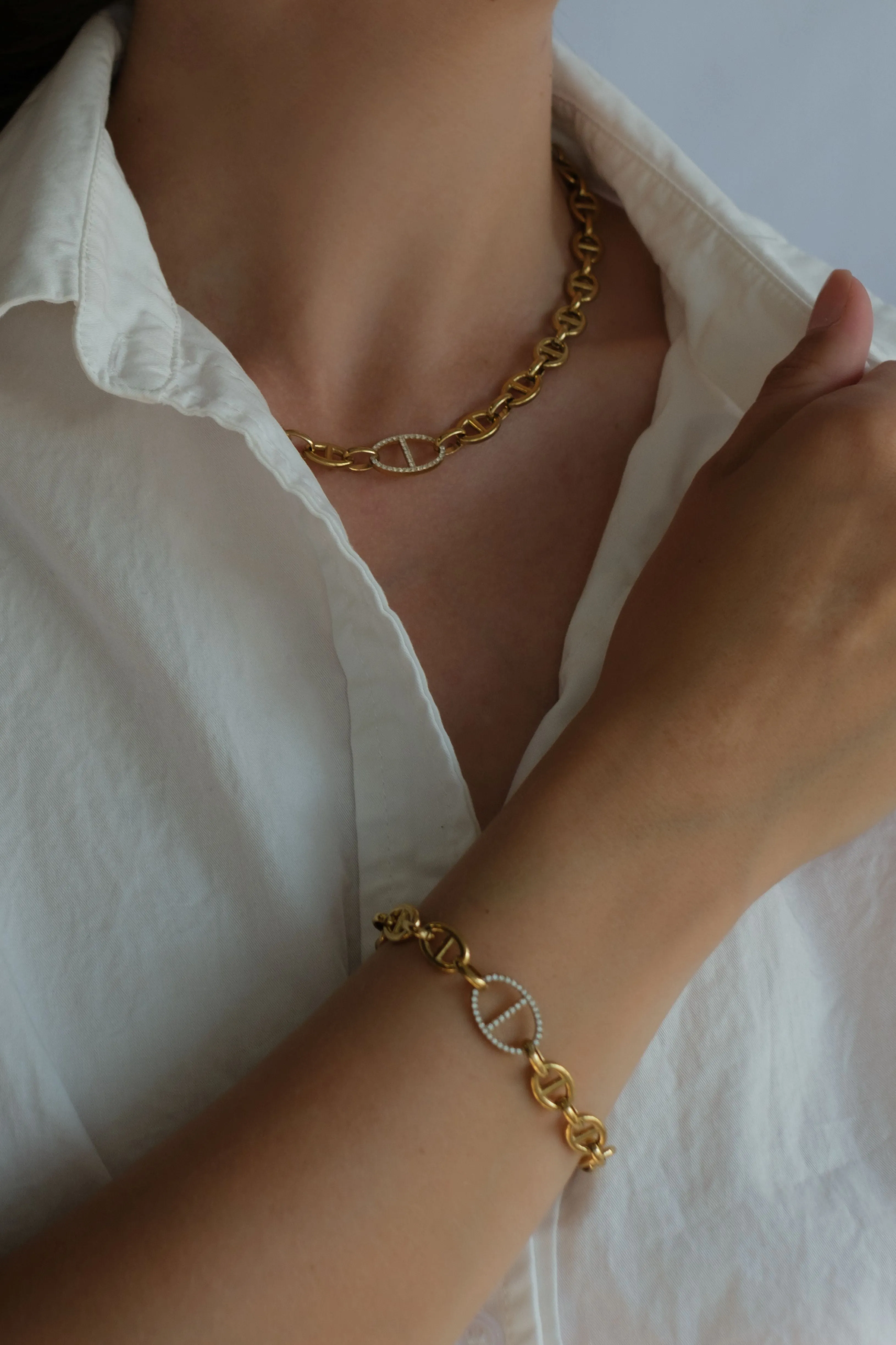 Simply "HER" 316L Stainless Steel Bracelet + Necklace Duo sold by KC Chic Designs product image thumbnail 5