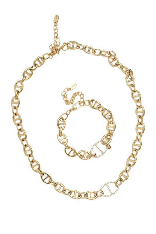 Simply "HER" 316L Stainless Steel Bracelet + Necklace Duo made by KC Chic Designs