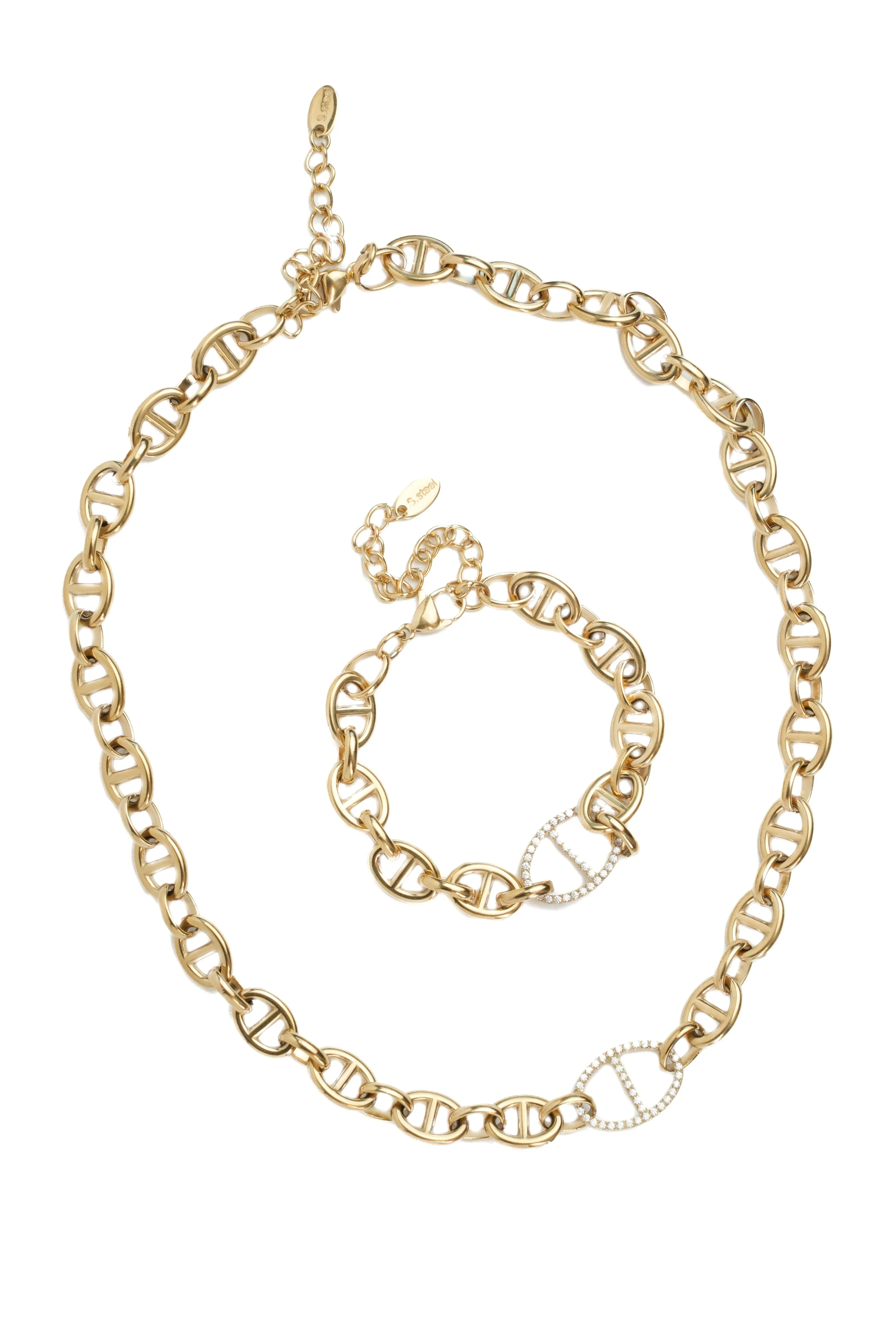 Simply "HER" 316L Stainless Steel Bracelet + Necklace Duo sold by KC Chic Designs
