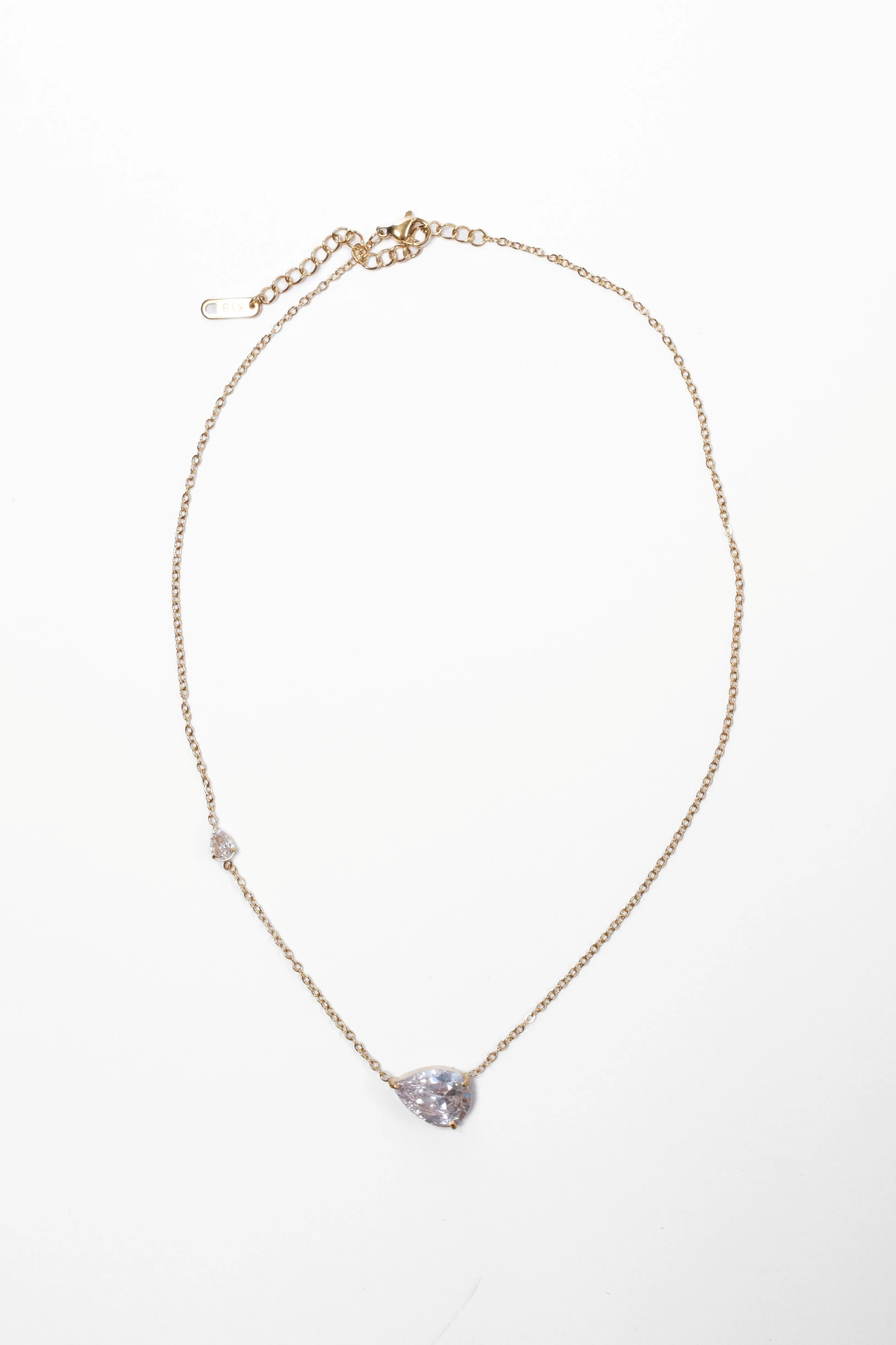 Simply Iconic Pear Crystal 316L Stainless Steel Necklace sold by KC Chic Designs product image thumbnail 2