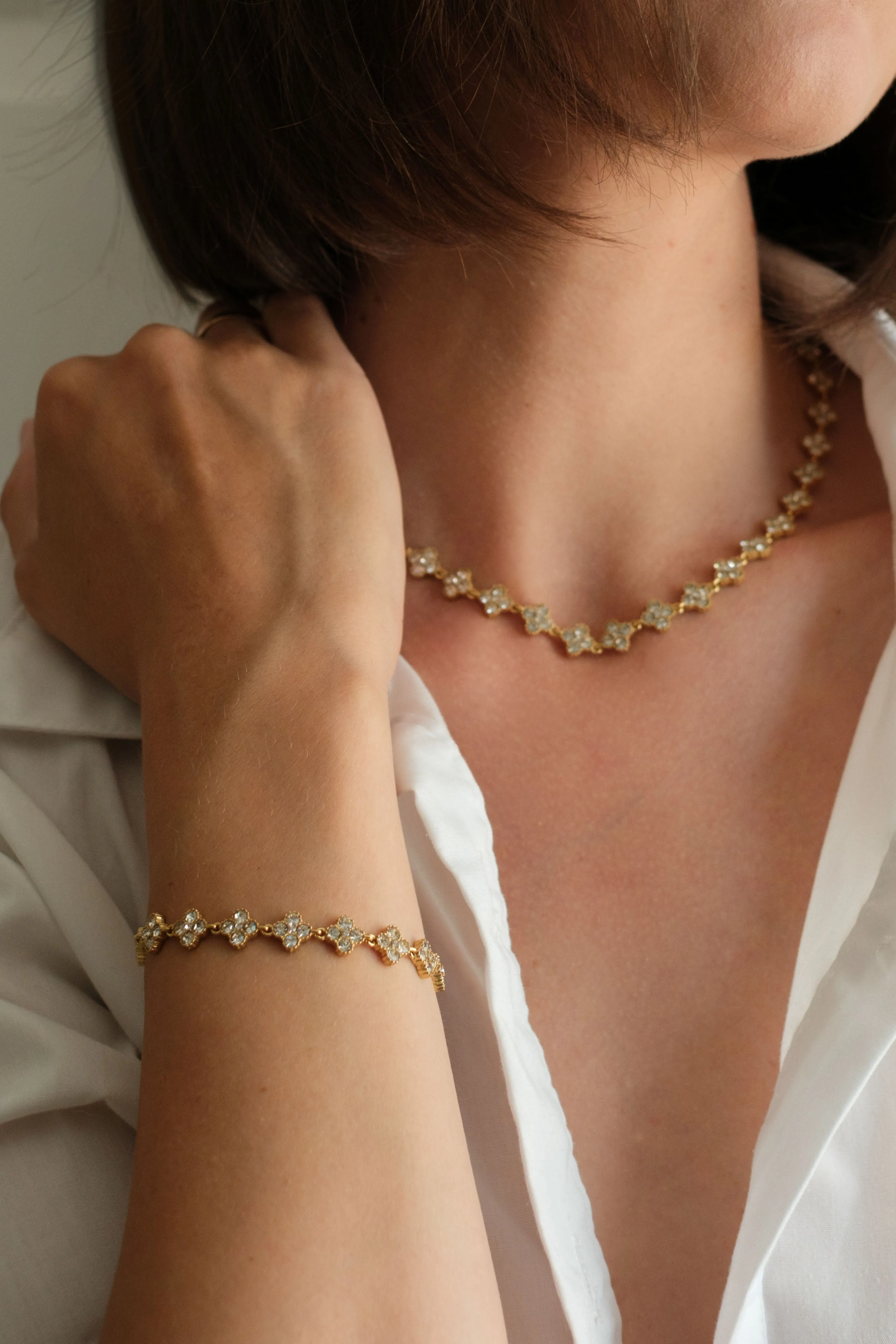 Clover Éclat 316L Stainless Steel Necklace + Bracelet Duo sold by KC Chic Designs product image thumbnail 4