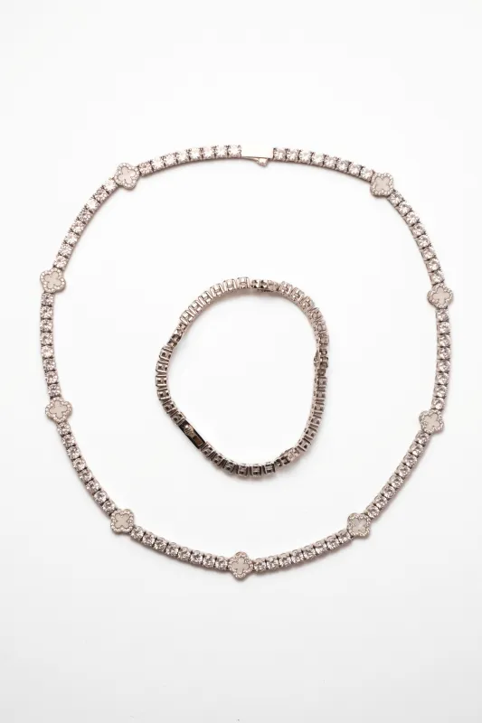 Clover Odette 316L Stainless Steel Necklace + Bracelet Duo made by KC Chic Designs