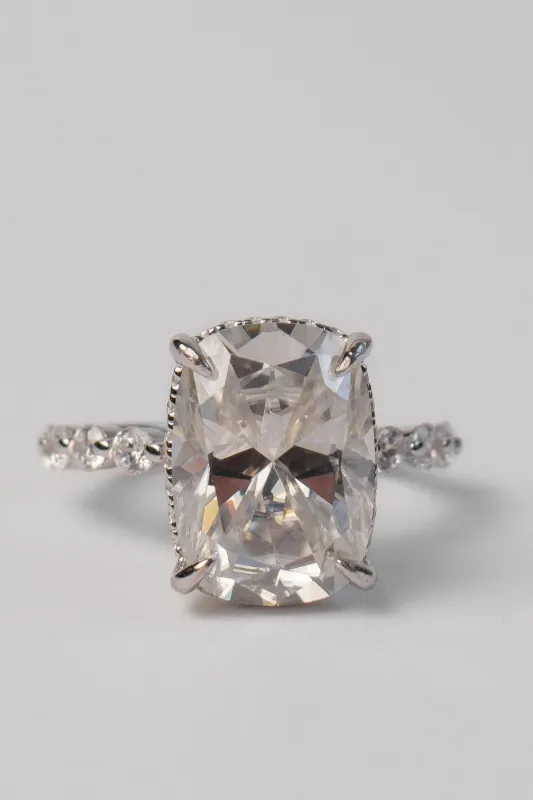 Marry Rich .925 Sterling Silver Cushion 11 Carat Moissanite Ring made by KC Chic Designs