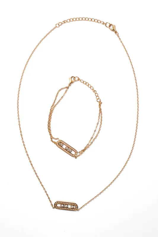 Monaco 316L Stainless Steel Necklace + Bracelet Duo made by KC Chic Designs