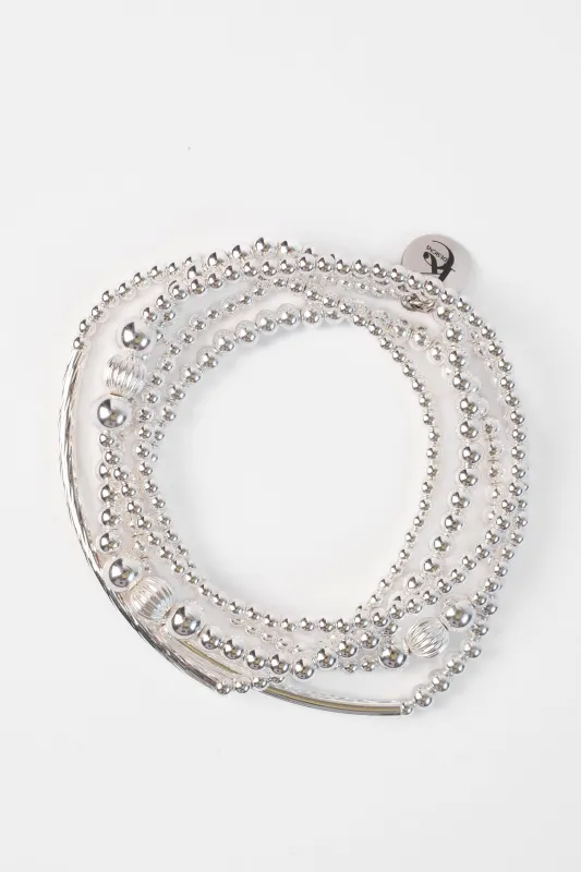 Chrome 316L Stainless Steel 5 Piece Bracelet Stack made by KC Chic Designs