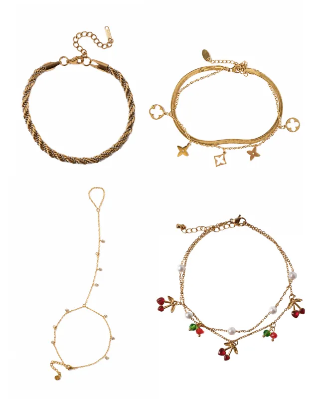 Summer Kickoff Gold Anklet Bundle made by KC Chic Designs