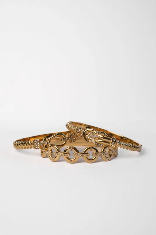 Golden Society 316L Stainless Steel Bangle Trio made by KC Chic Designs