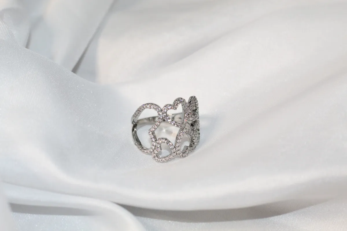 Mila Silver Heart Ring sold by KC Chic Designs